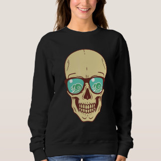 Sunglasses Wave Skull Heads Grunge Punk Metal Sweatshirt