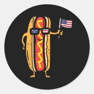 Sungles American Flag USA Funny 4. Juli 4. Juli Runder Aufkleber