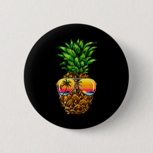 Sungles Pineaple Aloha Hawaii Luau Hawaiian Vacat Button
