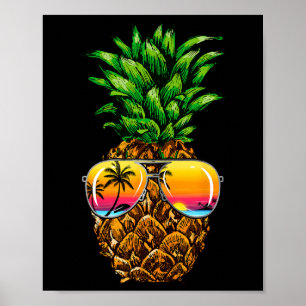 Sungles Pineaple Aloha Hawaii Luau Hawaiian Vacat Poster