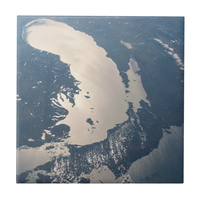Sunglint Beams Off Lake Michigan Fliese (Vorderseite)