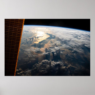 Sunglint blickt vor Celebes Meer in Südostasien Poster