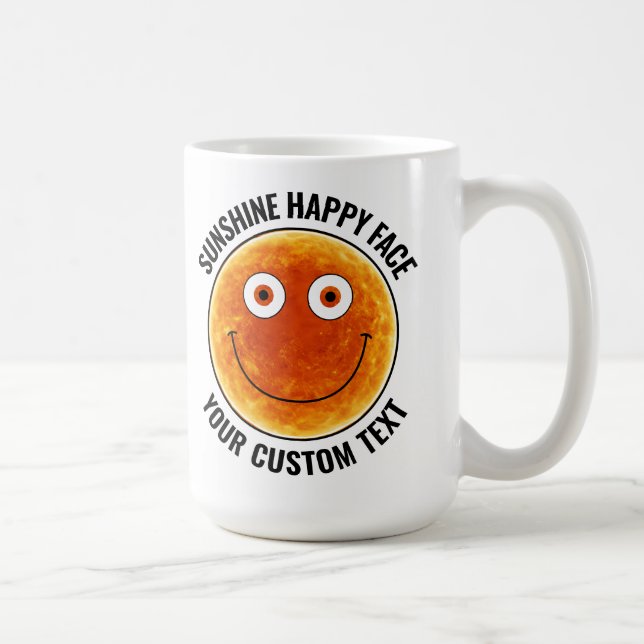 Sunhine Happy Face Personalized Custom Large Mug Kaffeetasse (Rechts)
