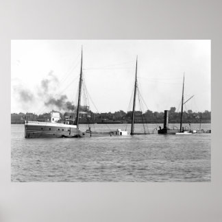 Sunken Freighter, 1899 Poster
