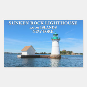 Sunken Rock Lighthouse, New York Rechteckiger Aufkleber