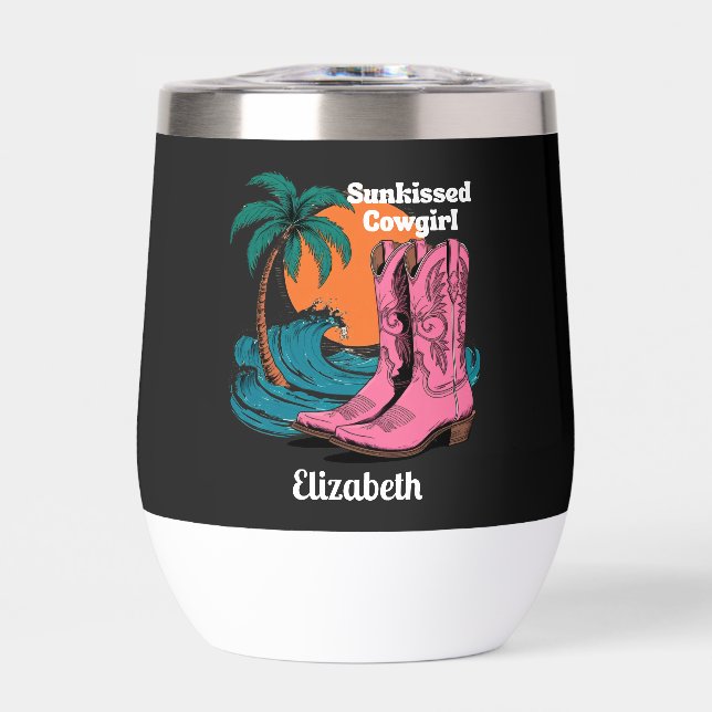 Sunkissed Cowgirl Western Boots Retro Sun Waves (Vorderseite)