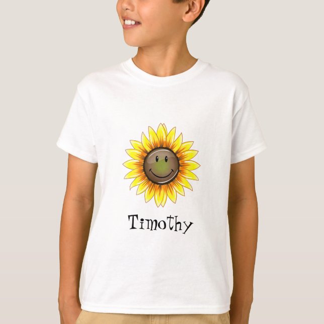 Sunkissed lächelnde Sonnenblume T-Shirt (Vorderseite)