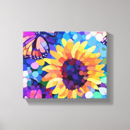 Sunlight & Butterflies Sunflower Canvas Art Leinwanddruck