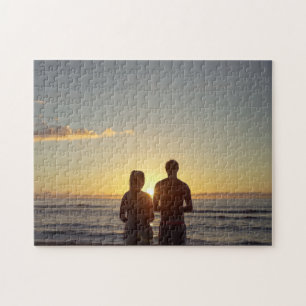 Sunlight Image Shot Couple on Beach Puzzle