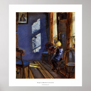 Sunlight in the blue room art by Anna Ancher Poster