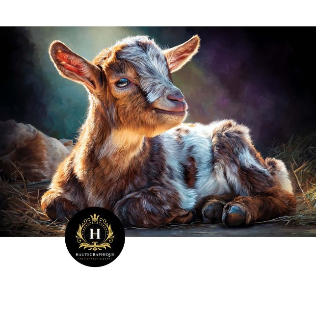 Sunlit Baby Goat Farm Portrait Seidenpapier (Von Creator hochgeladen)