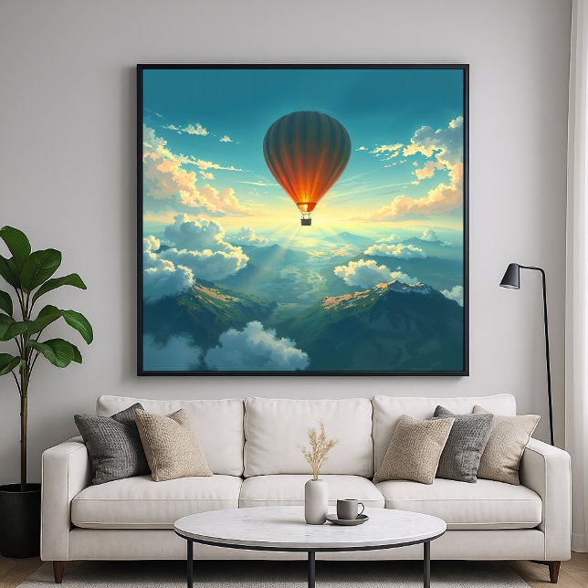 Sunlit Balloon Ride - Dreamlike Illustration Style Poster (Von Creator hochgeladen)