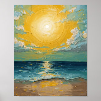 Sunlit Beach Vertical Poster – Vibrant Summer Wall