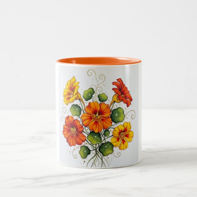 Sunlit Blossoms Ceramic Mug  Zweifarbige Tasse (Mittel)
