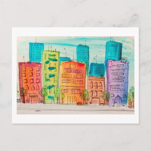 Sunlit City Postkarte (Vorderseite)