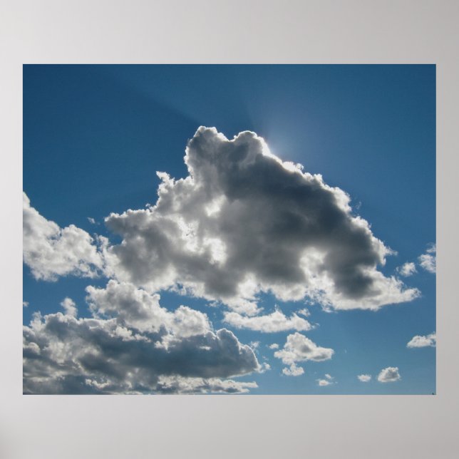 Sunlit Clouds Under Open Sky Poster (Vorne)