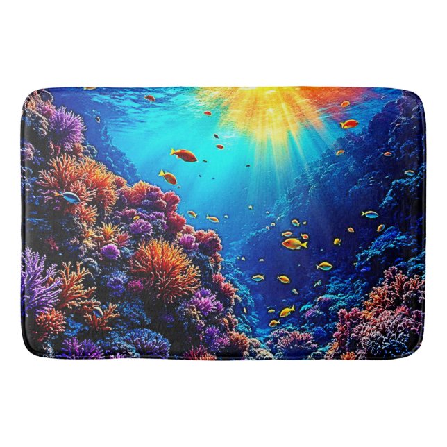 Sunlit Coral Reef Wonderland Badematte (Vorderseite)