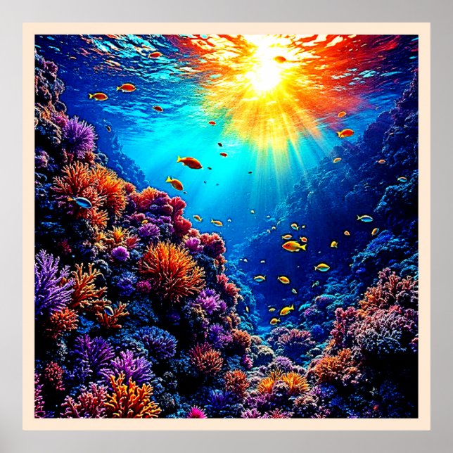 Sunlit Coral Reef Wonderland Poster (Vorne)