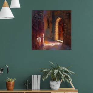 Sunlit Doorway - Illuminierte alte Passage Art P Poster