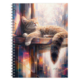 Sunlit Dreams Cat Cozy Feline Art Notizblock