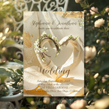 Sunlit Garden Heart on Warm Cotton Rag Wedding