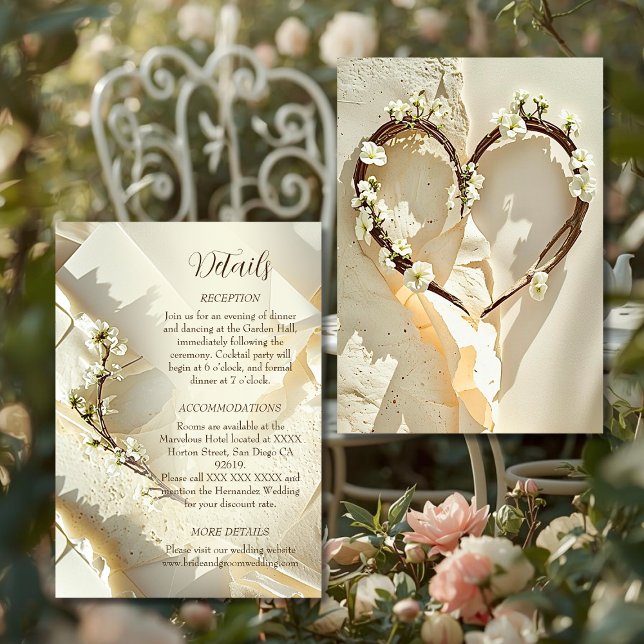 Sunlit Garden Heart on Warm Ivory Cotton Paper  Begleitkarte (Von Creator hochgeladen)