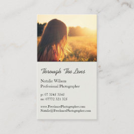 Sunlit Girl Portrait Pro Fotografy Business Card Visitenkarte
