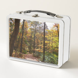 Sunlit Herbstweg im Laurel Hill Staat Park Metall Brotdose