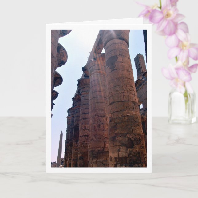 Sunlit Karnak Temple Columns, Luxor, Ägypten Karte (Orchidee)