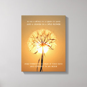 Sunlit Löwenzahn-inspirierend Natur-Poesie Leinwanddruck