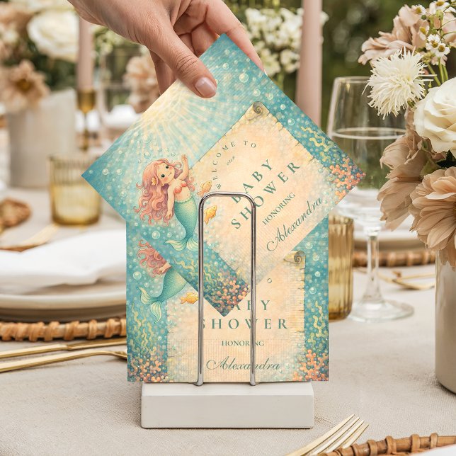 Sunlit Mermaid Reef Baby Shower Serviette (Von Creator hochgeladen)