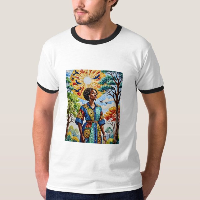 Sunlit Mosaik Queen Fall Art T-Shirt (Vorderseite)