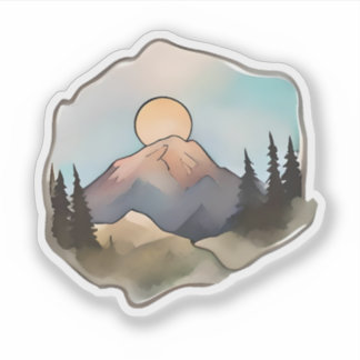 Sunlit Mountain Escape Aufkleber