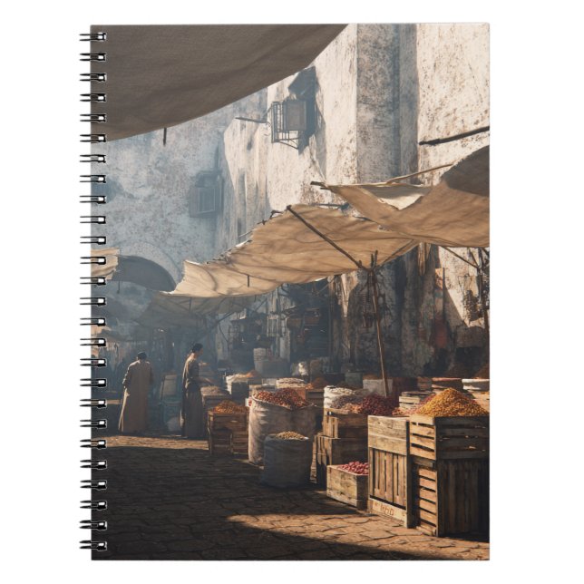 Sunlit Old World Spice Market Notebook Notizblock (Vorderseite)