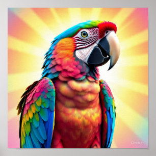 Sunlit Parrot Poster