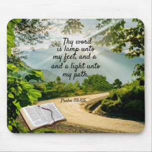 Sunlit Pathway and Bible Mousepad