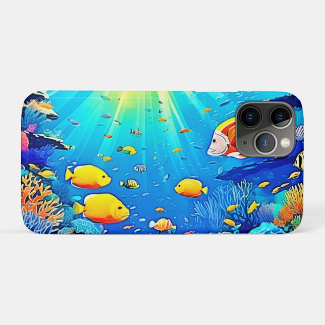 Sunlit Reef Life Glow Kunst Case-Mate iPhone Hülle (Rückseite (Horizontal))
