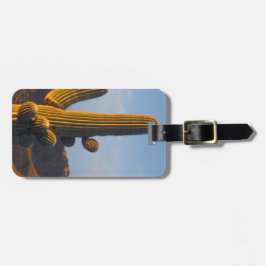 Sunlit Saguaro Cactus Customizable Gepäckanhänger