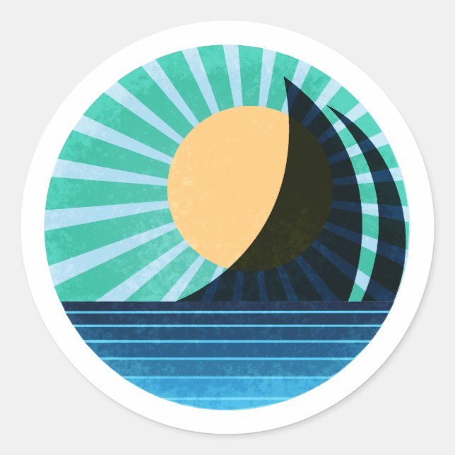 Sunlit Sail Sticker Aquamarin (Vorderseite)