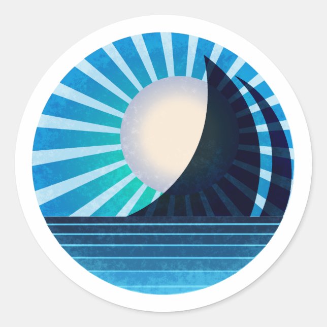 Sunlit Sail Sticker Mitternacht (Vorderseite)
