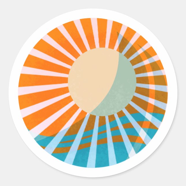 Sunlit Sail Sticker Orange Pink (Vorderseite)
