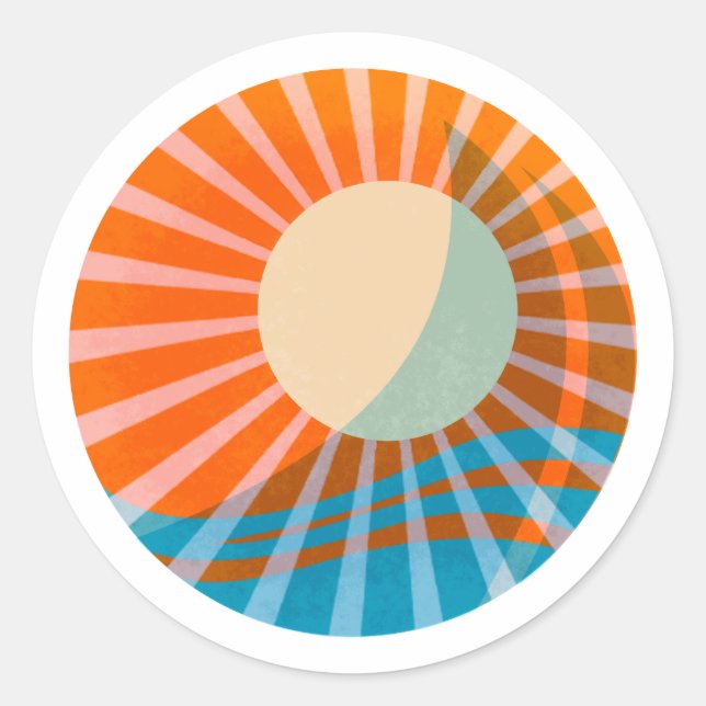 Sunlit Sail Sticker Orange Pink (Vorderseite)