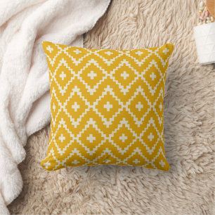 Sunlit Sands - Yellow Boho Marokkanische Geometrie Kissen