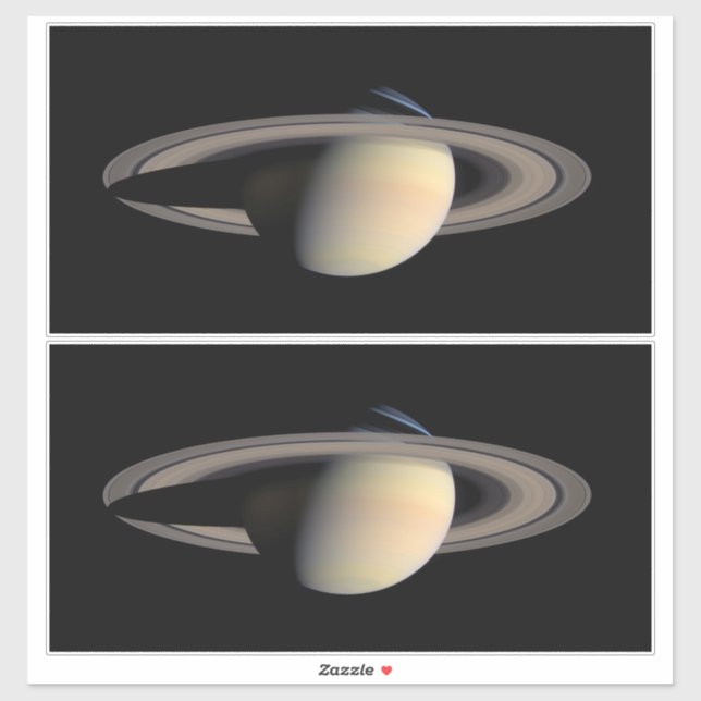 Sunlit Saturn Gas Giant Planet von Cassini Aufkleber (Blatt)