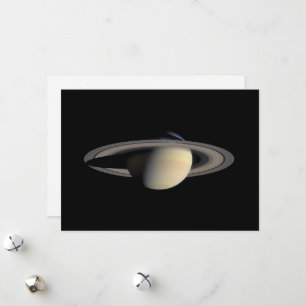 Sunlit Saturn Gas Giant Planet von Cassini Feiertagskarte