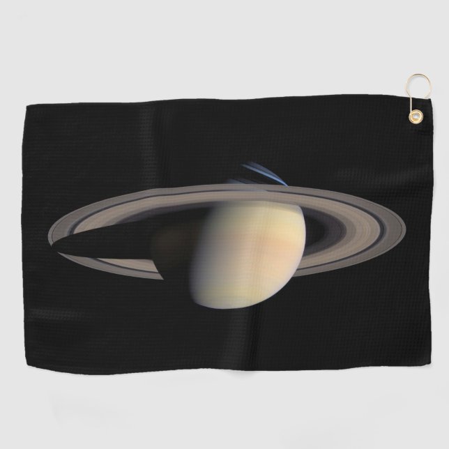 Sunlit Saturn Gas Giant Planet von Cassini Golfhandtuch (Horizontal)