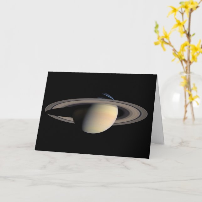 Sunlit Saturn Gas Giant Planet von Cassini Karte (Gelbe Blume)