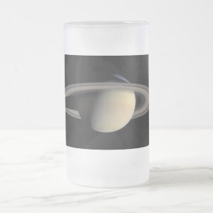 Sunlit Saturn Gas Giant Planet von Cassini Mattglas Bierglas