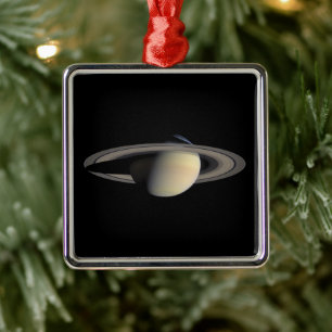 Sunlit Saturn Gas Giant Planet von Cassini Ornament Aus Metall