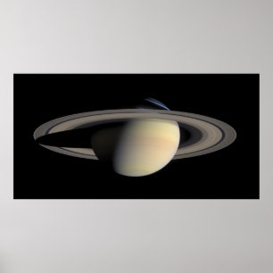 Sunlit Saturn Gas Giant Planet von Cassini Poster